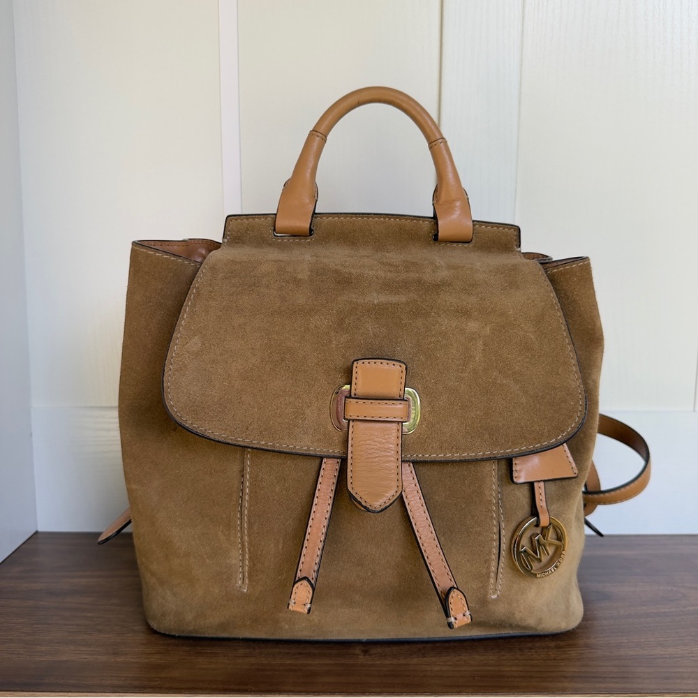 Michael Kors suede backpack w/ smooth leather back